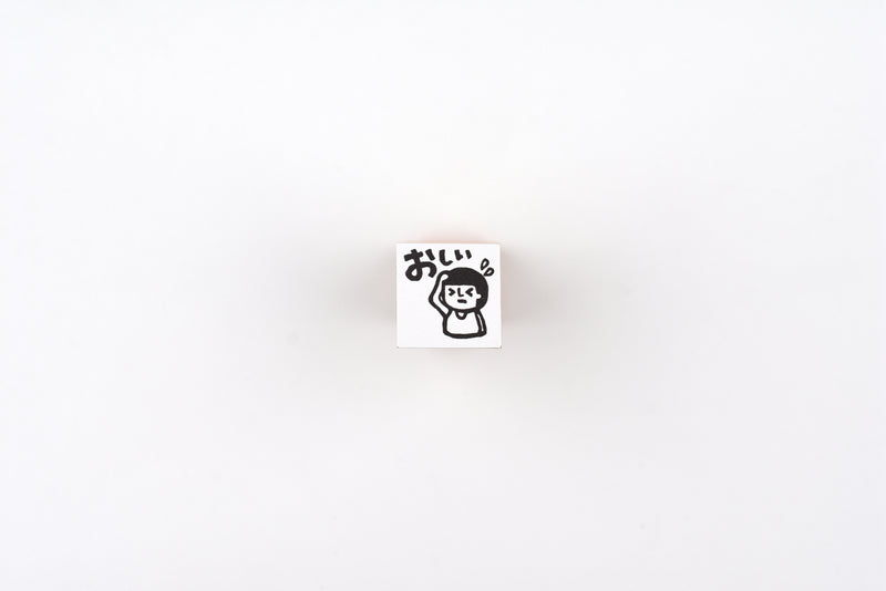 RiraRira Wooden Rubber Stamp - Mamoru-kun - Oshii (That was so close!)