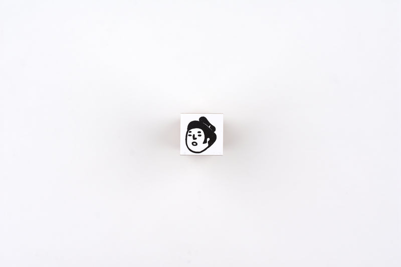 RiraRira Wooden Rubber Stamp - Sumo Wrestler's Face