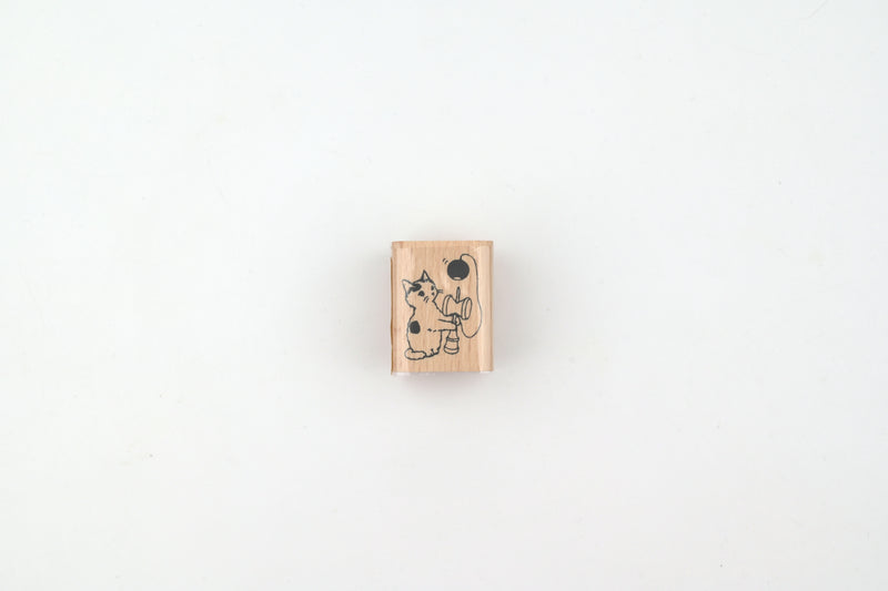 Pottering Cat Wooden Stamp - Small - Kendama