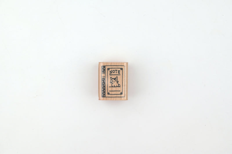 Pottering Cat Wooden Stamp - Small - Notebook