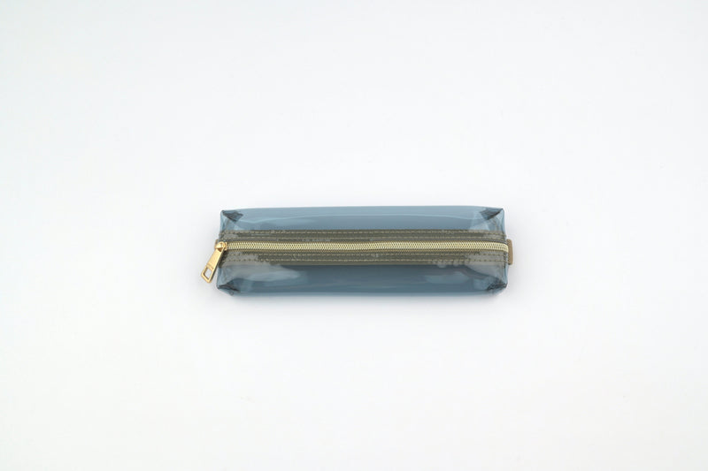 Midori Book Band Pen Case - Transparent Navy x Khaki