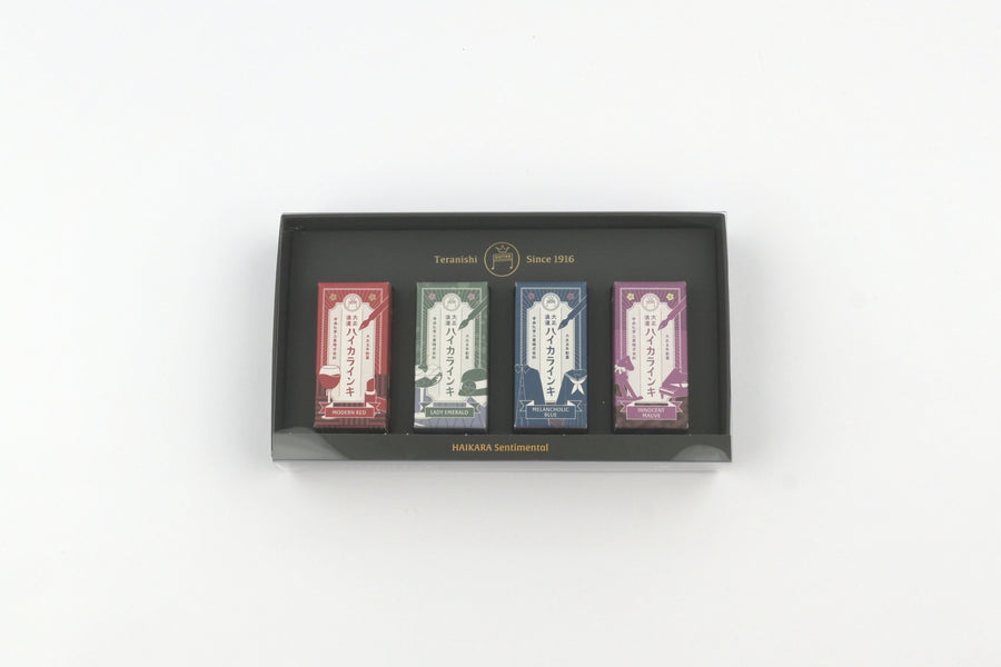 Teranishi Guitar Taisho Roman Haikara Fountain Pen Ink - Set of 4 - Sentimental - Limited Edition