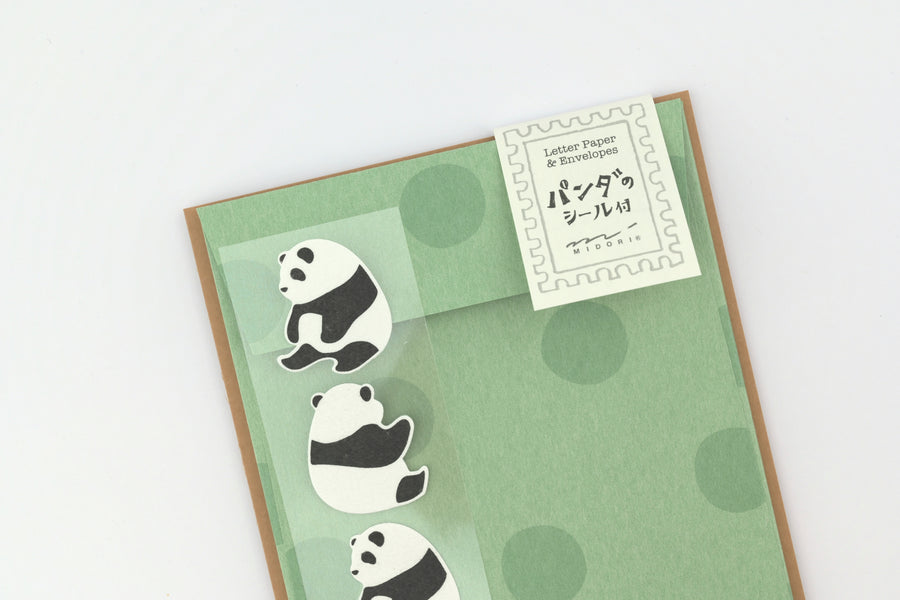 Midori Mini Letter Set with Panda Stickers