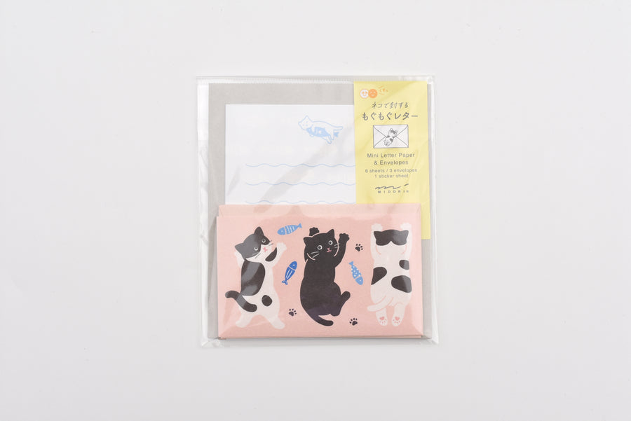 Midori Mini Letter Set with Stickers - Hungry Cat