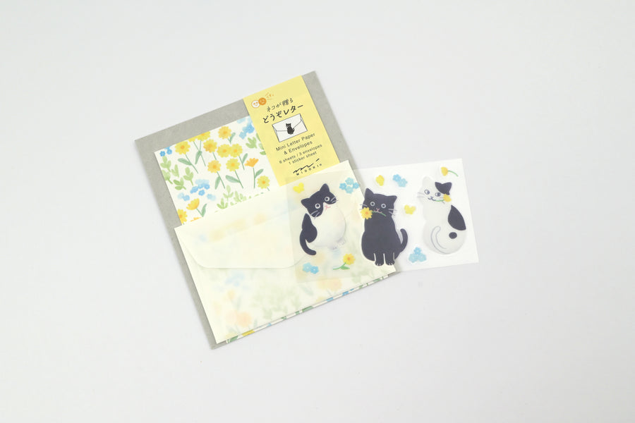 Midori Mini Letter Set with Stickers - For You - Cat