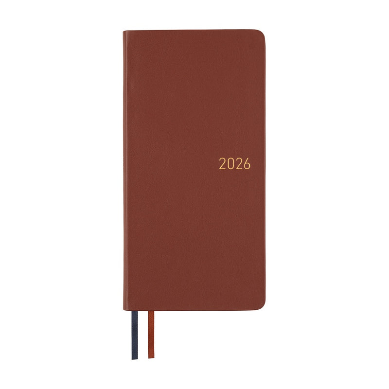 Hobonichi Techo Weeks 2026 - Leather: Wine Brown - April Start