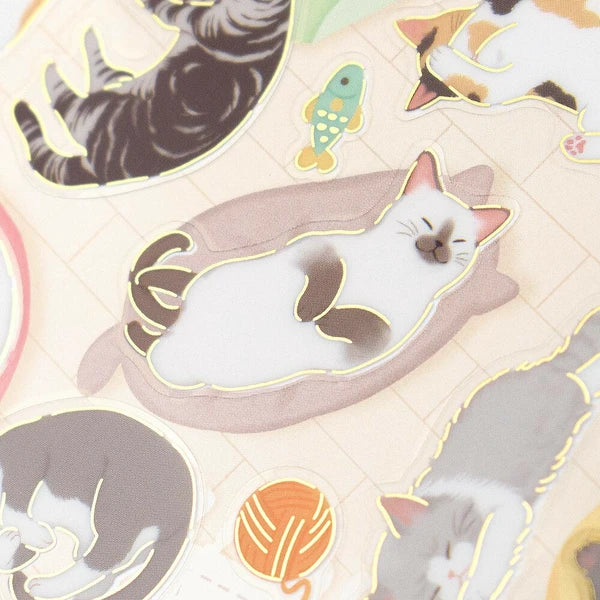 NB Transparent Sticker Sheet - Rolling Cat