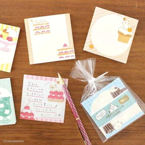 Furukawa Paper Memo Block - Sweets Animal Workshop - Cream