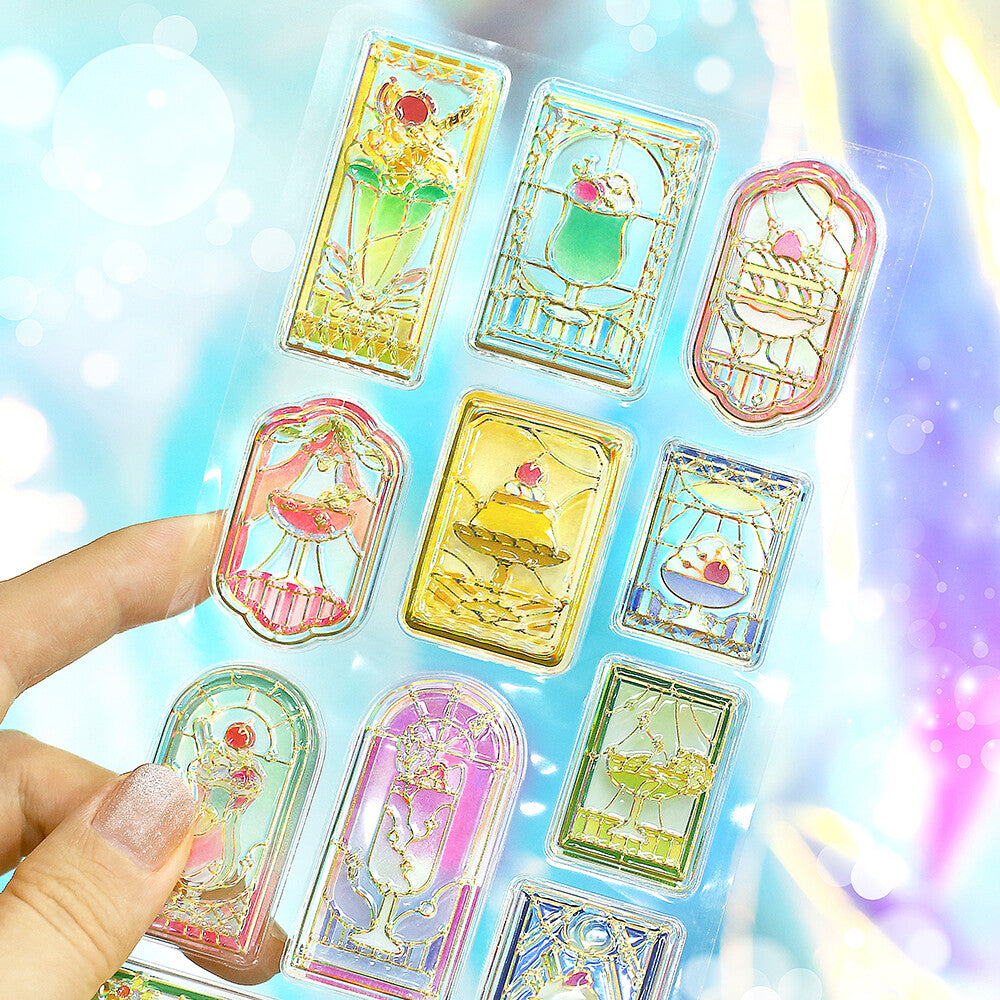 BGM 3D Sticker Sheet - Kyururun - Cafe a la Mode - Stained Glass (Coming Soon)