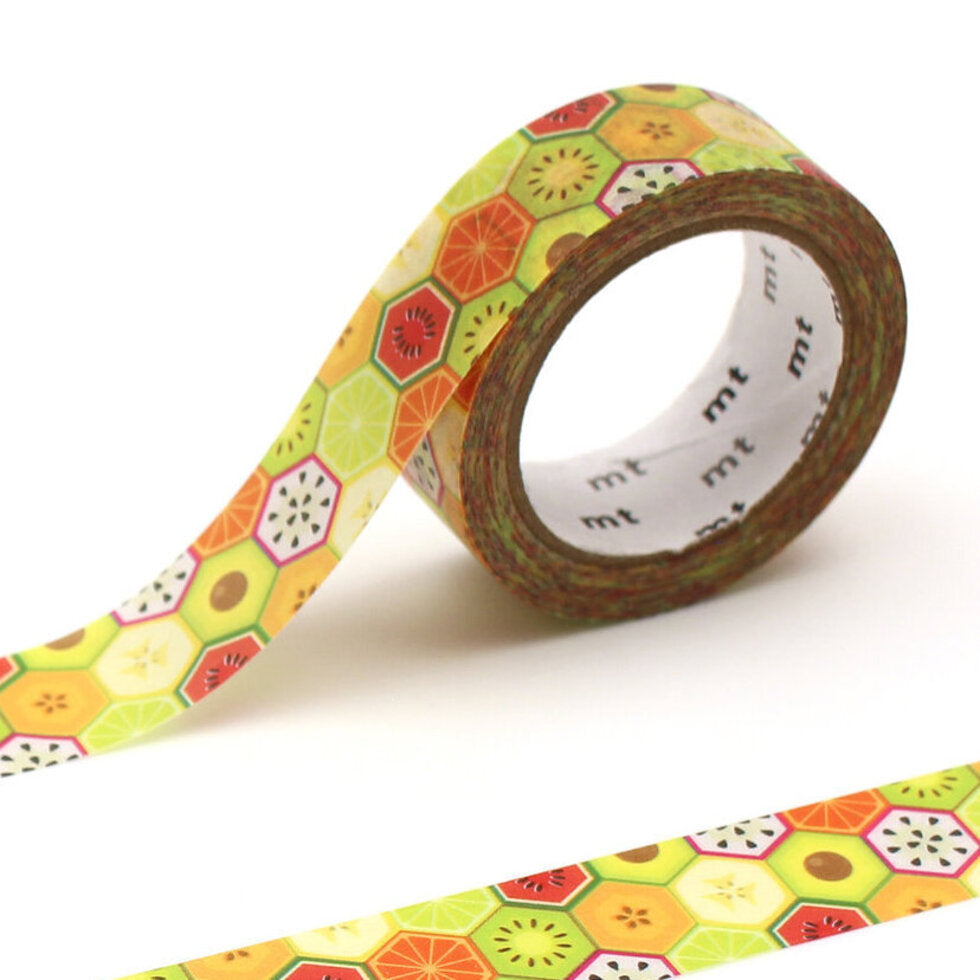 mt Washi Tape - ex - hexagon fruits