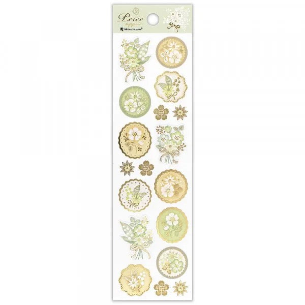 NB - PRIER Gold Foil Pearlescent Stickers - Bouquet