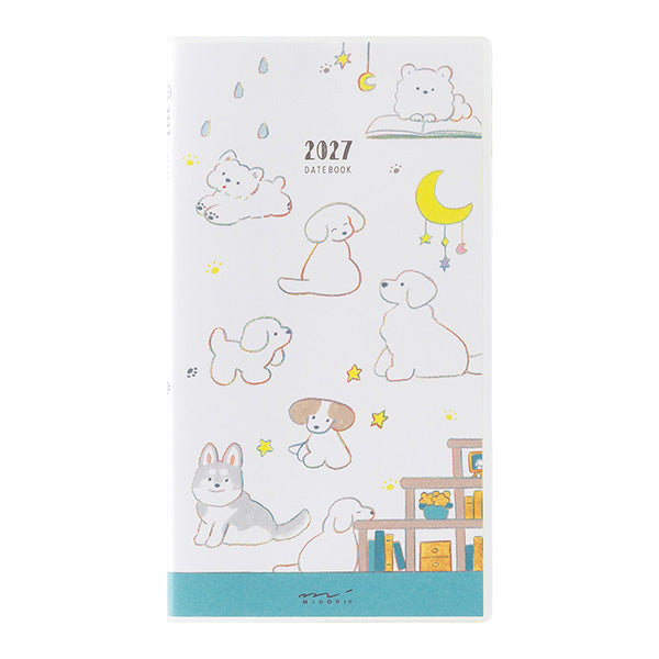 Midori Pocket Diary 2027 - Dog - Slim