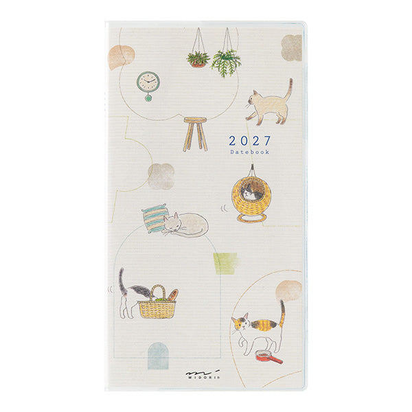 Midori Pocket Diary 2027 - Cat - Slim