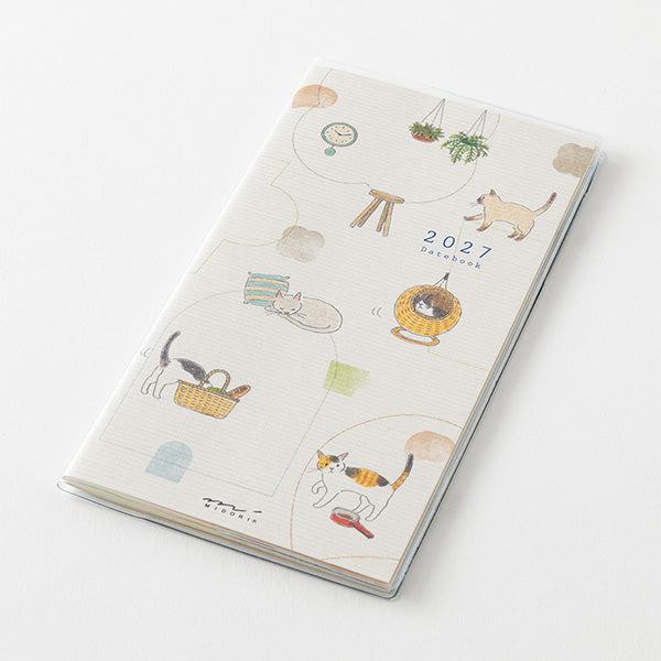 Midori Pocket Diary 2027 - Cat - Slim