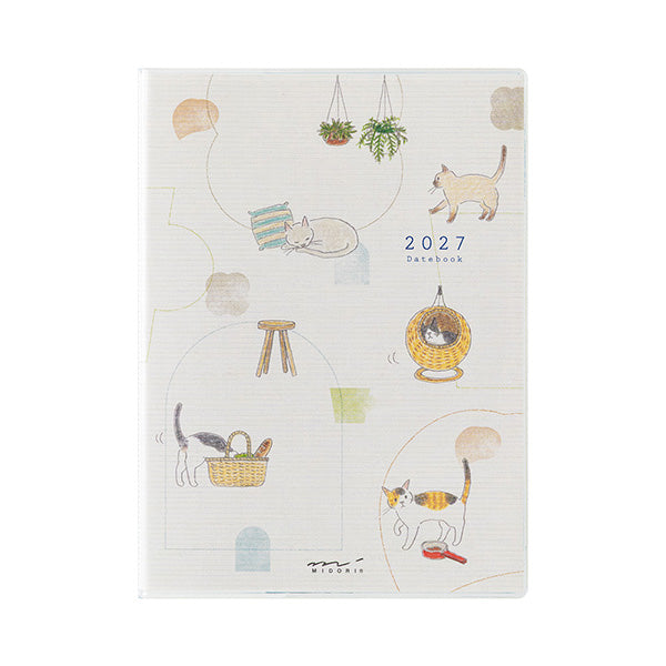 Midori Pocket Diary 2027 - Cat - A6