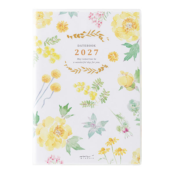 Midori Pocket Diary 2027 - Country Time Flowers - B6