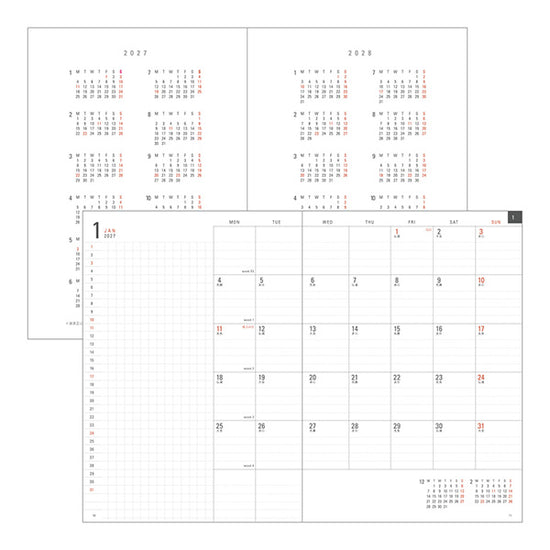 Midori Monthly Block format