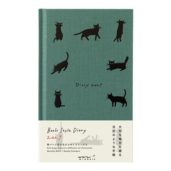 Midori Book Style Diary 2027 - B6 - Monthly Block + Weekly Schedule