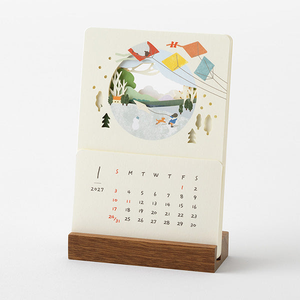 Midori Stand Calendar 2027 - Landscape