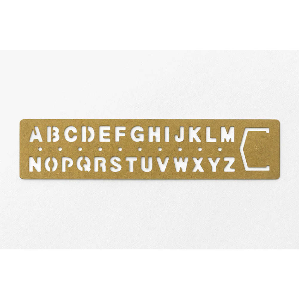 TRAVELER's Brass Template Bookmark - Alphabet