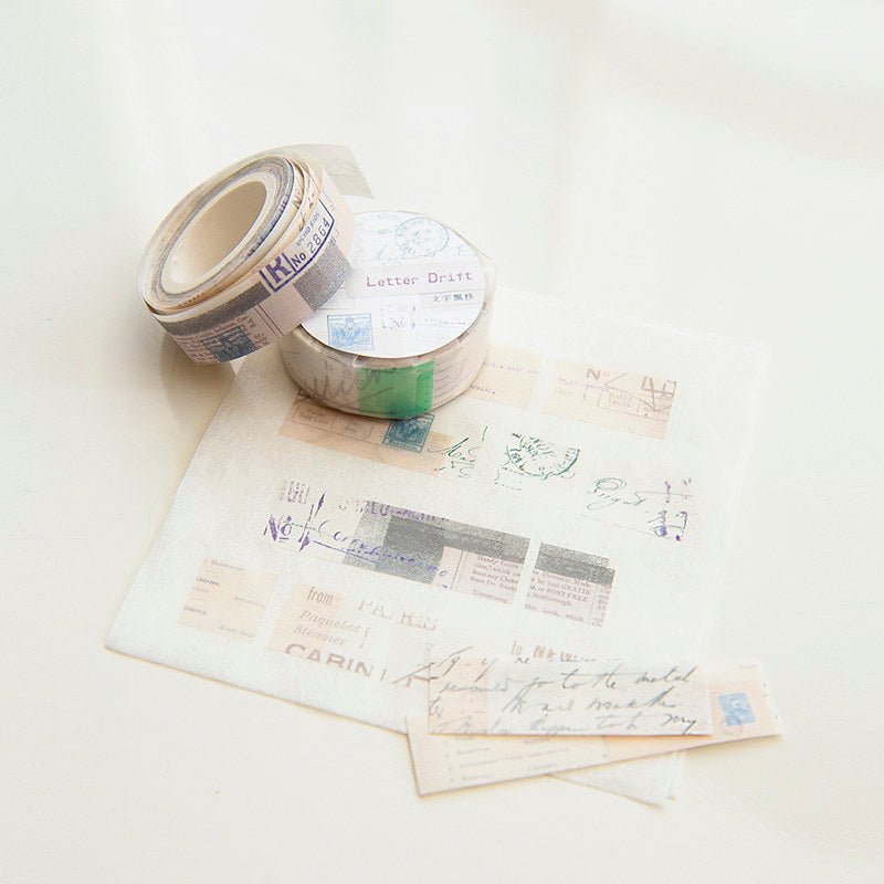MU Shape Tear Washi Tape - #1 Letter Drift