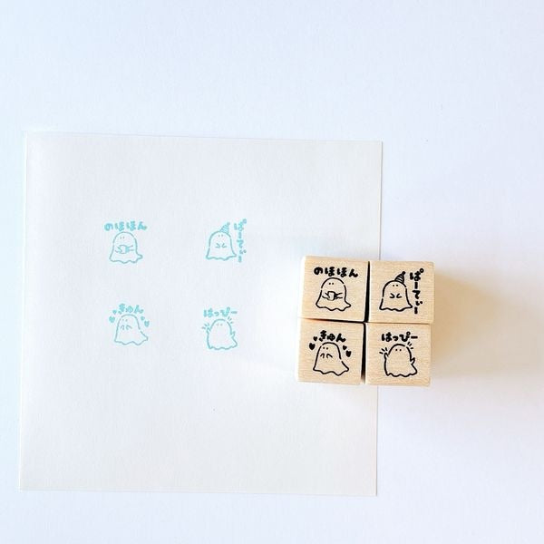 Kodomo No Kao - Planner Stamp Club - Set of 4 Stamps - Ghost (Coming Soon)
