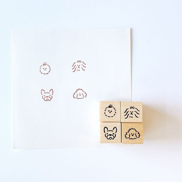 Kodomo No Kao - Planner Stamp Club - Set of 4 Stamps - Dog's Face (Coming Soon)