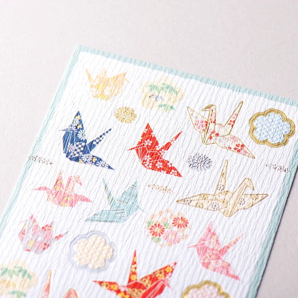 NB Japanese Style Sticker Sheet - Crane and Japanese Pattern B