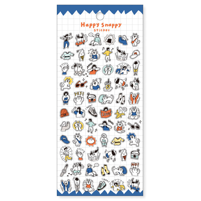 Mind Wave - Happy Snappy Sticker - Blue