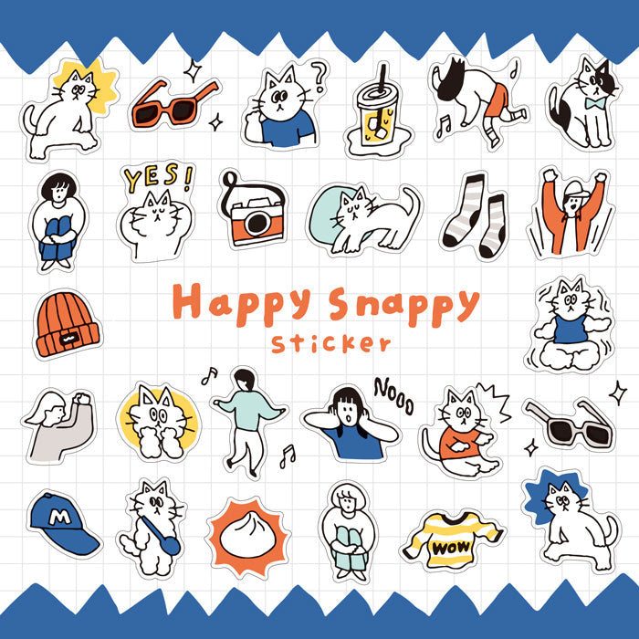 Mind Wave - Happy Snappy Sticker - Blue