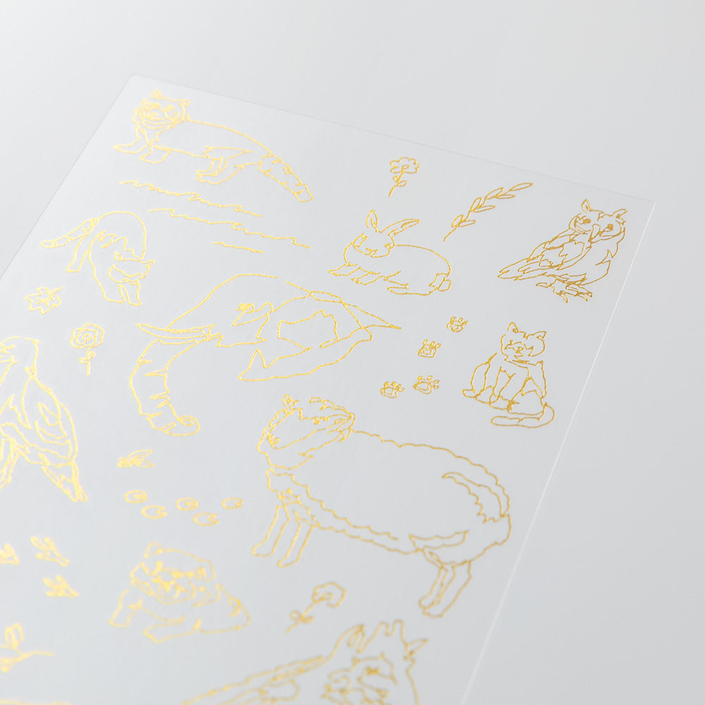 Midori Foil Transfer Stickers for Journaling - Land Animals