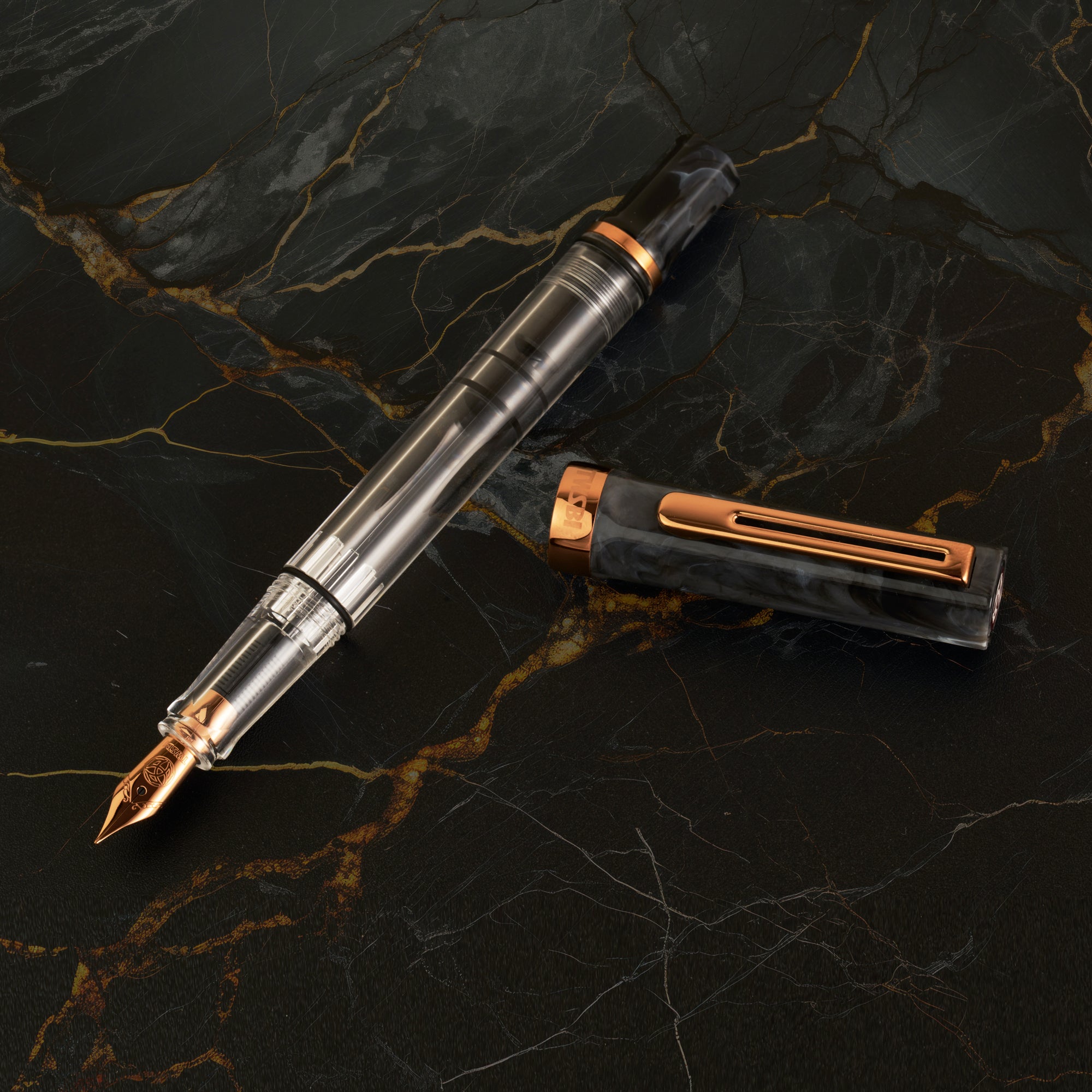 TWSBI ECO Fountain Pen - Black Marble with Bronze Trim