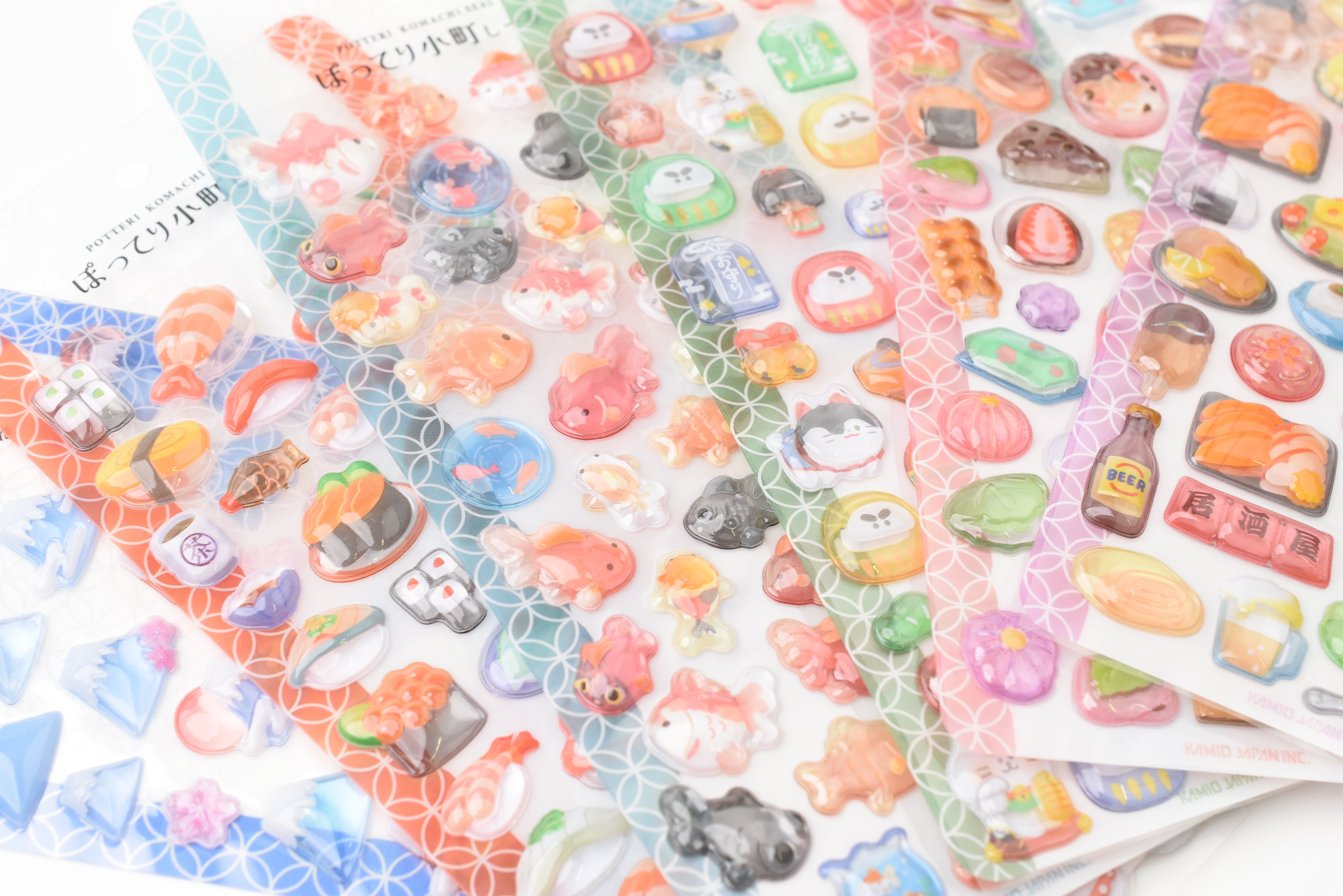 Kamio 3D Puffy Clear Stickers - Potteri Komachi (Chubby Beauty) Stickers
