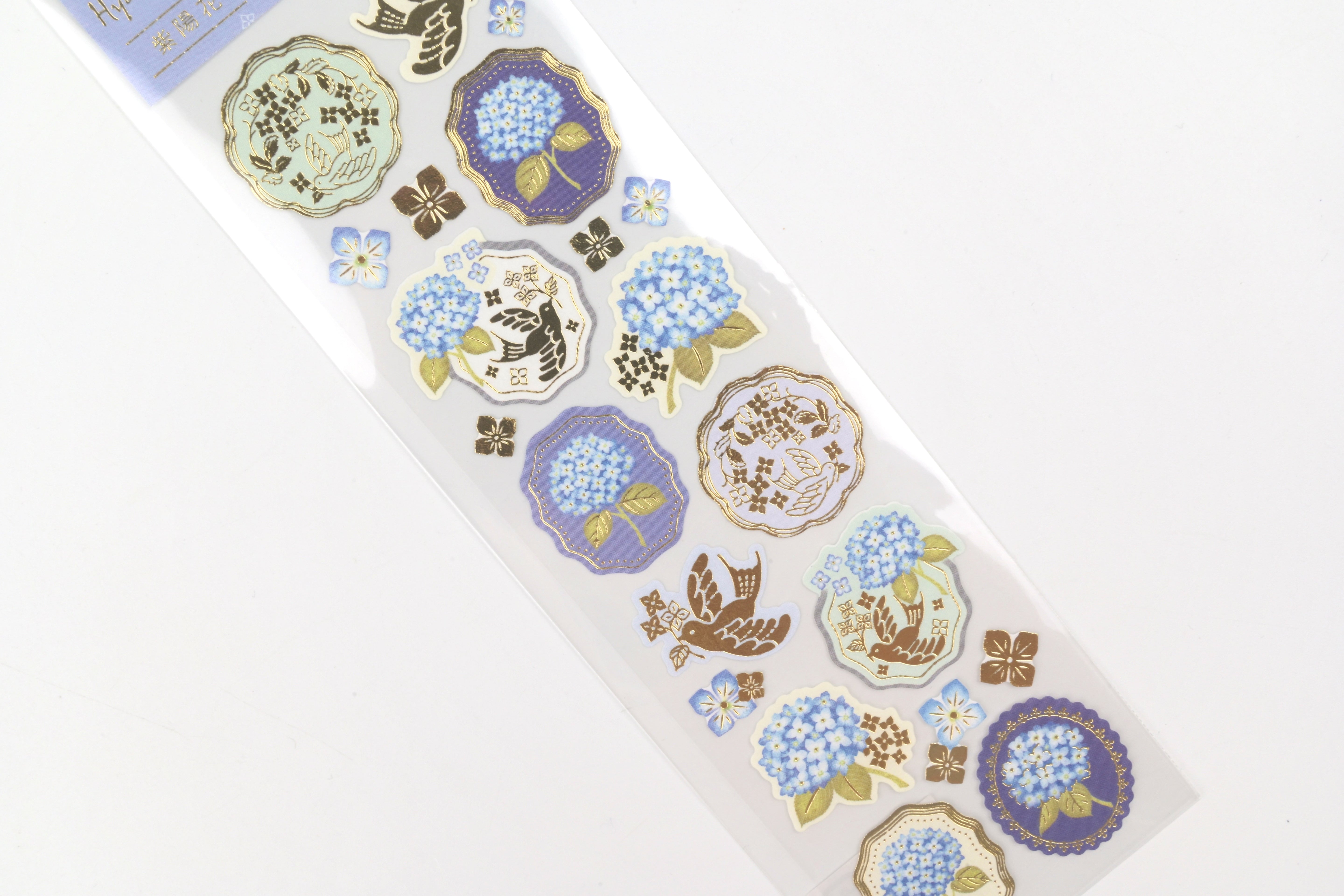 NB Gold Foil Sticker Sheet - Flower Arrangement - Hydrangea