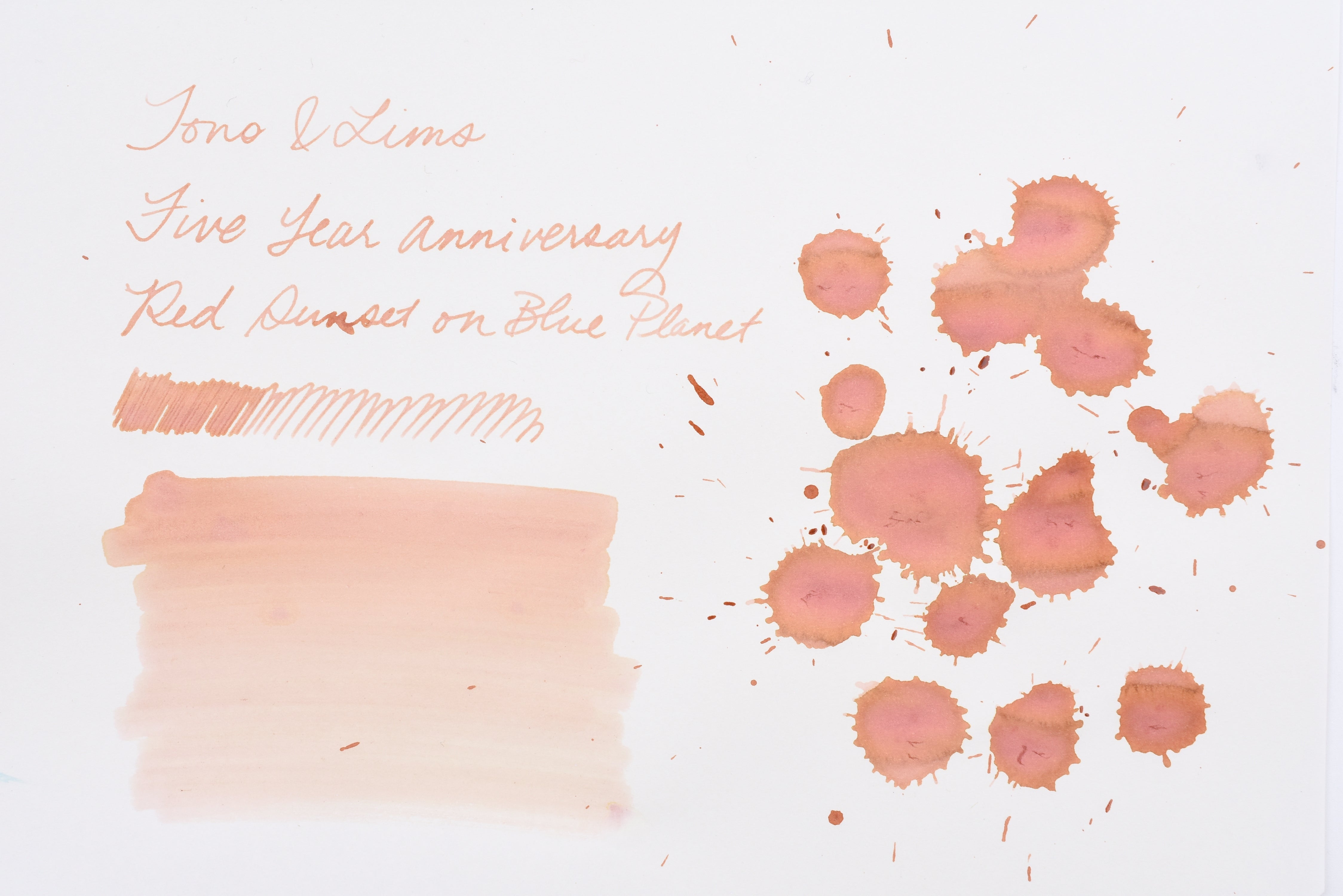 Tono & Lims Ink Bottle - Five Year Anniversary - Red Sunset on Blue Planet - 30ml