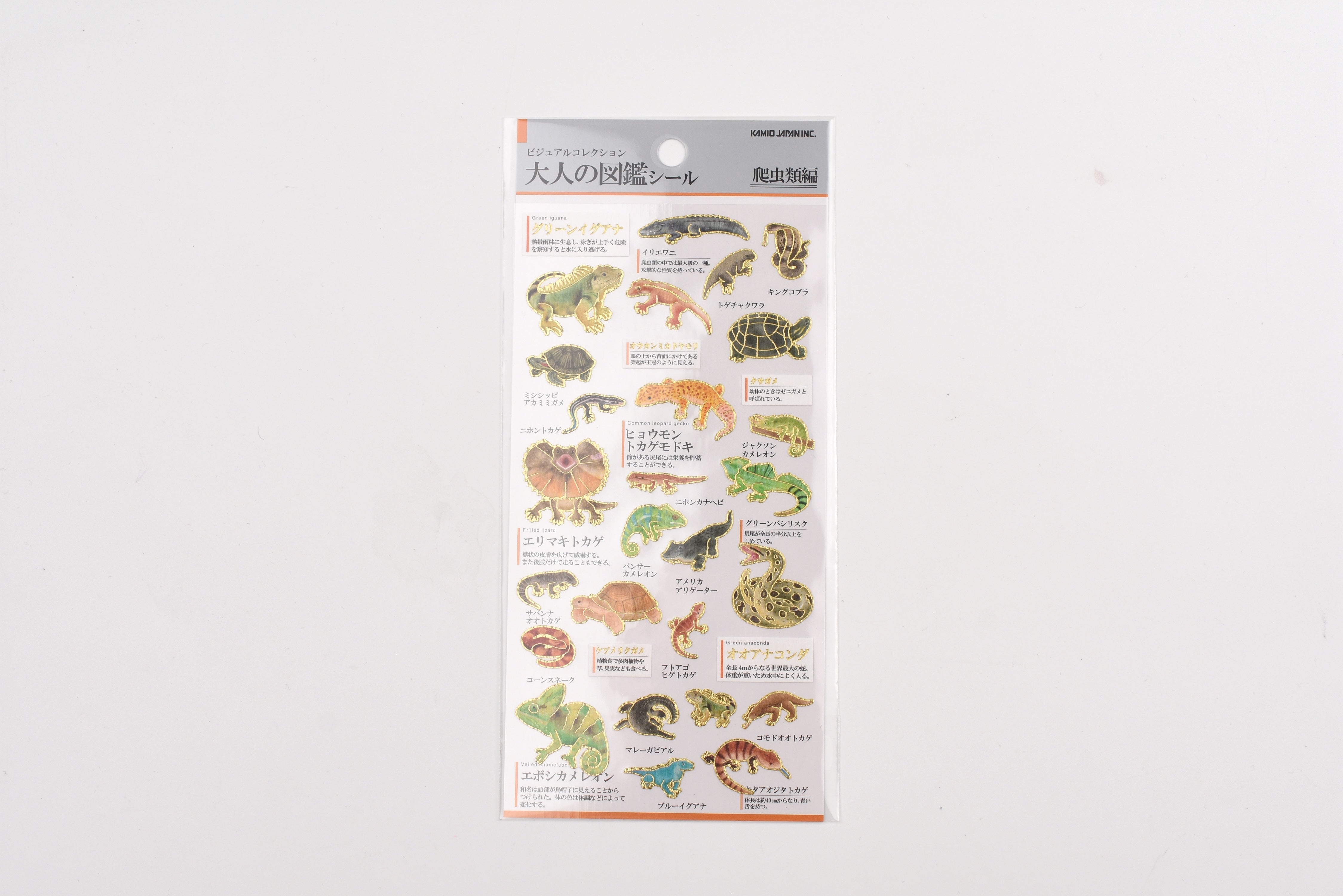 Kamio Adult Illustrated Picture Book Stickers - Reptiles