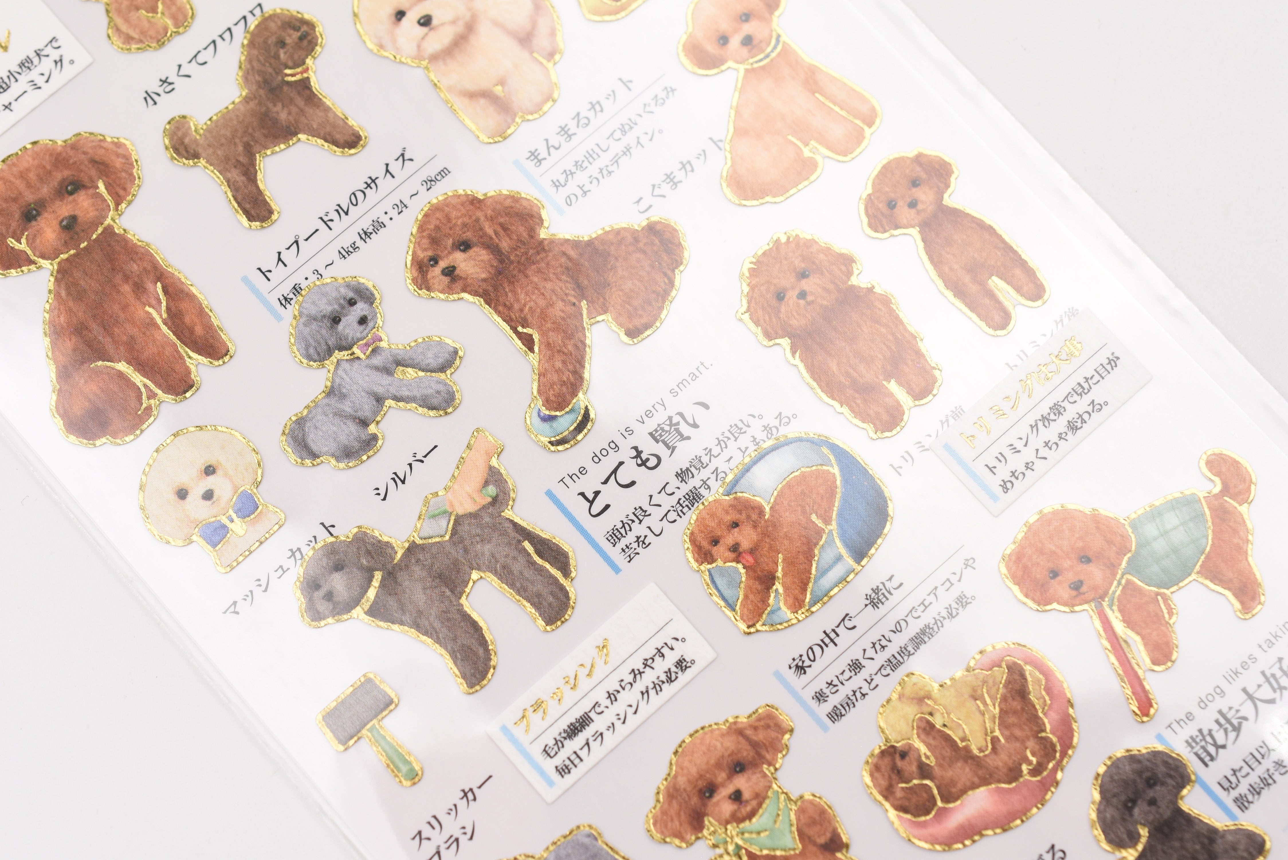Kamio Adult Illustrated Picture Book Stickers - Toy Poodle