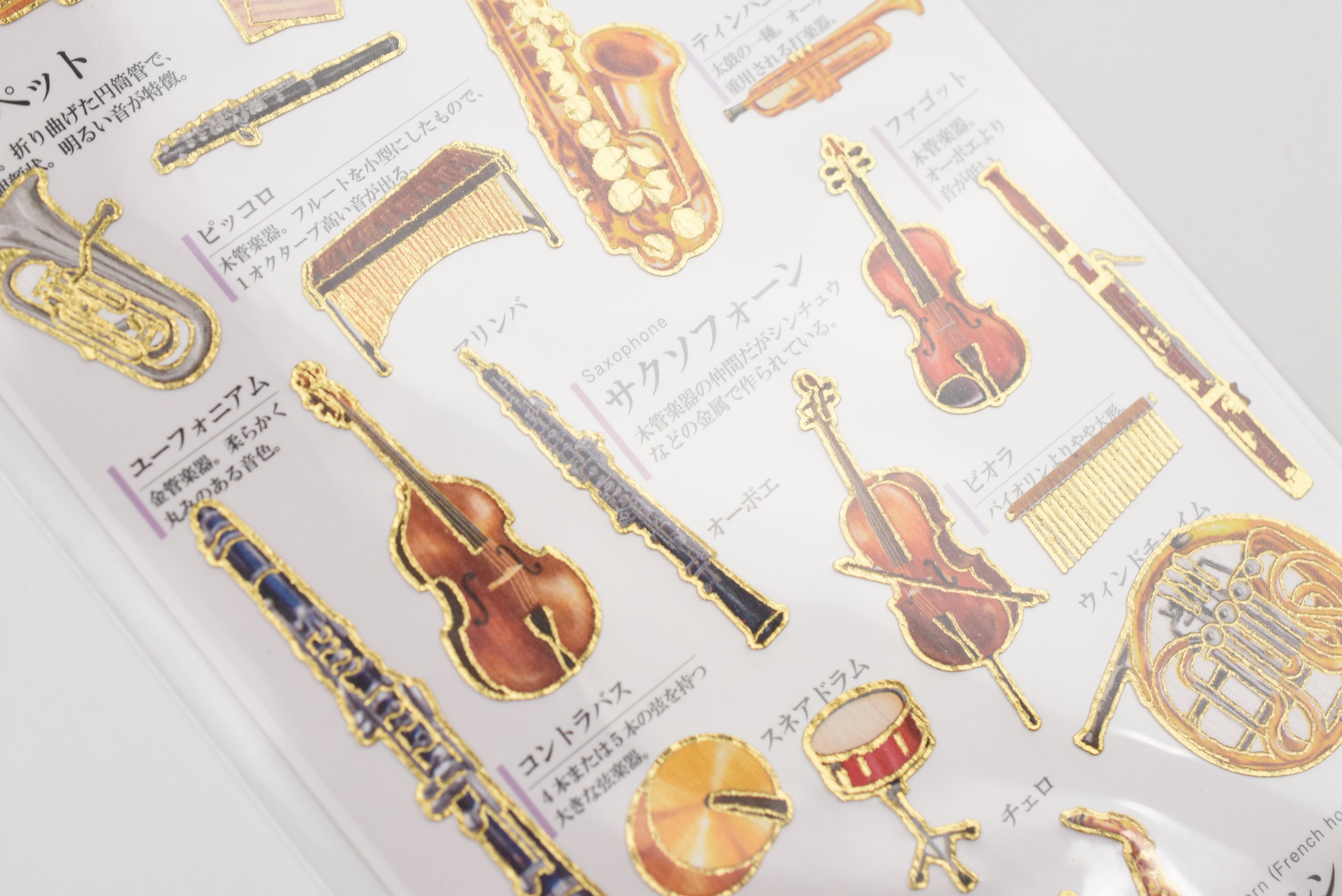 Kamio Adult Illustrated Picture Book Stickers - Musical Instrument