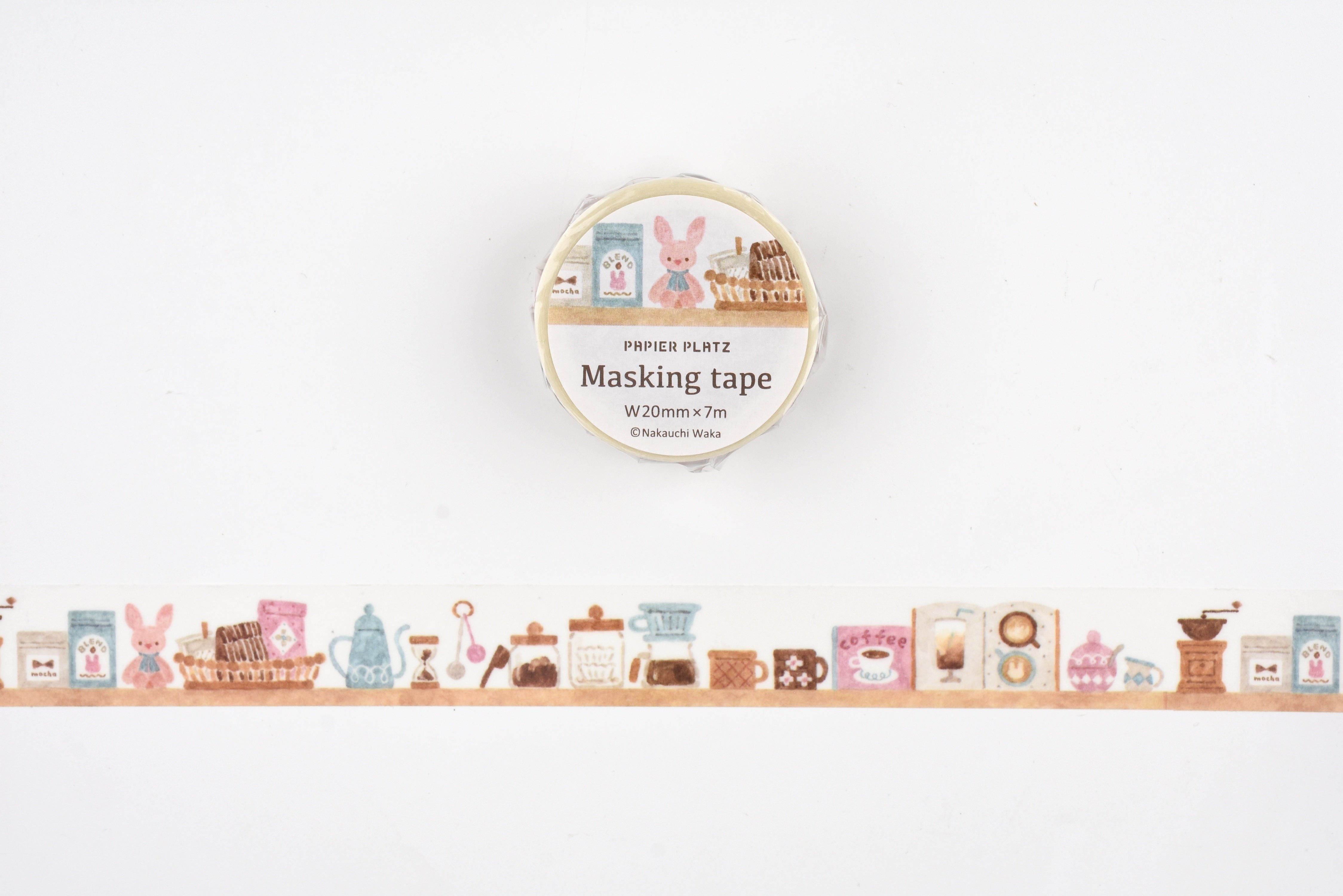 Papier Platz x Nakauchi Waka Masking Tape - Rabbit and Coffee