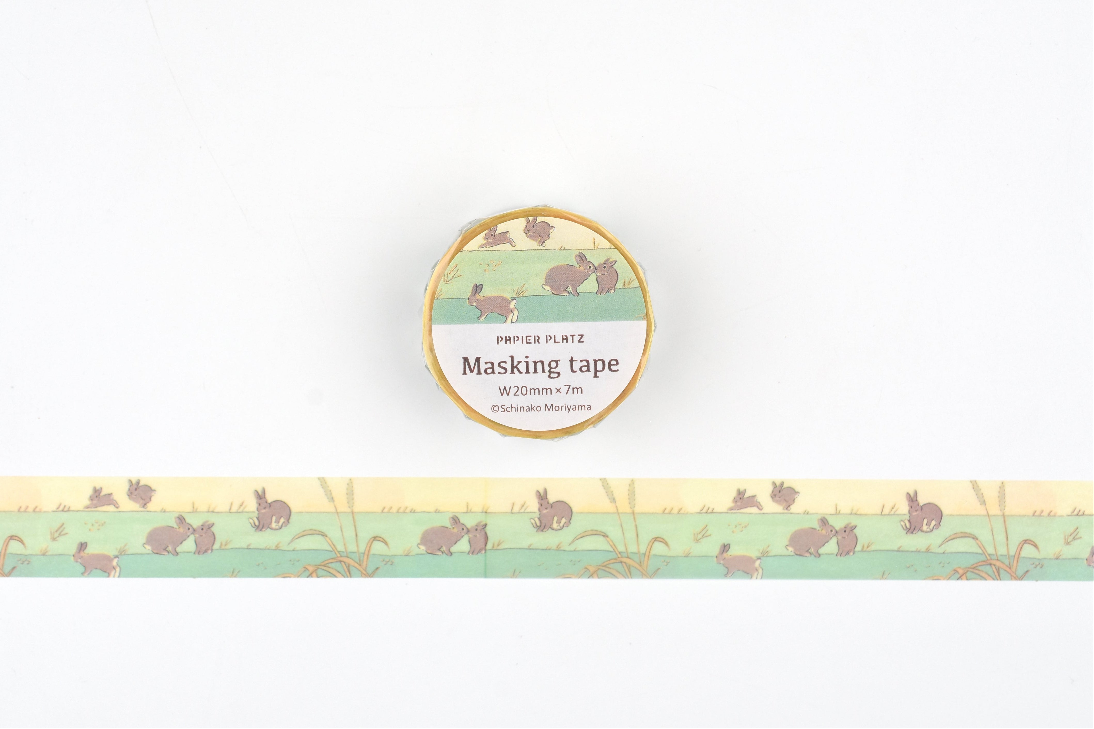 Papier Platz x Schinako Moriyama Masking Tape - Rabbit and Grassland