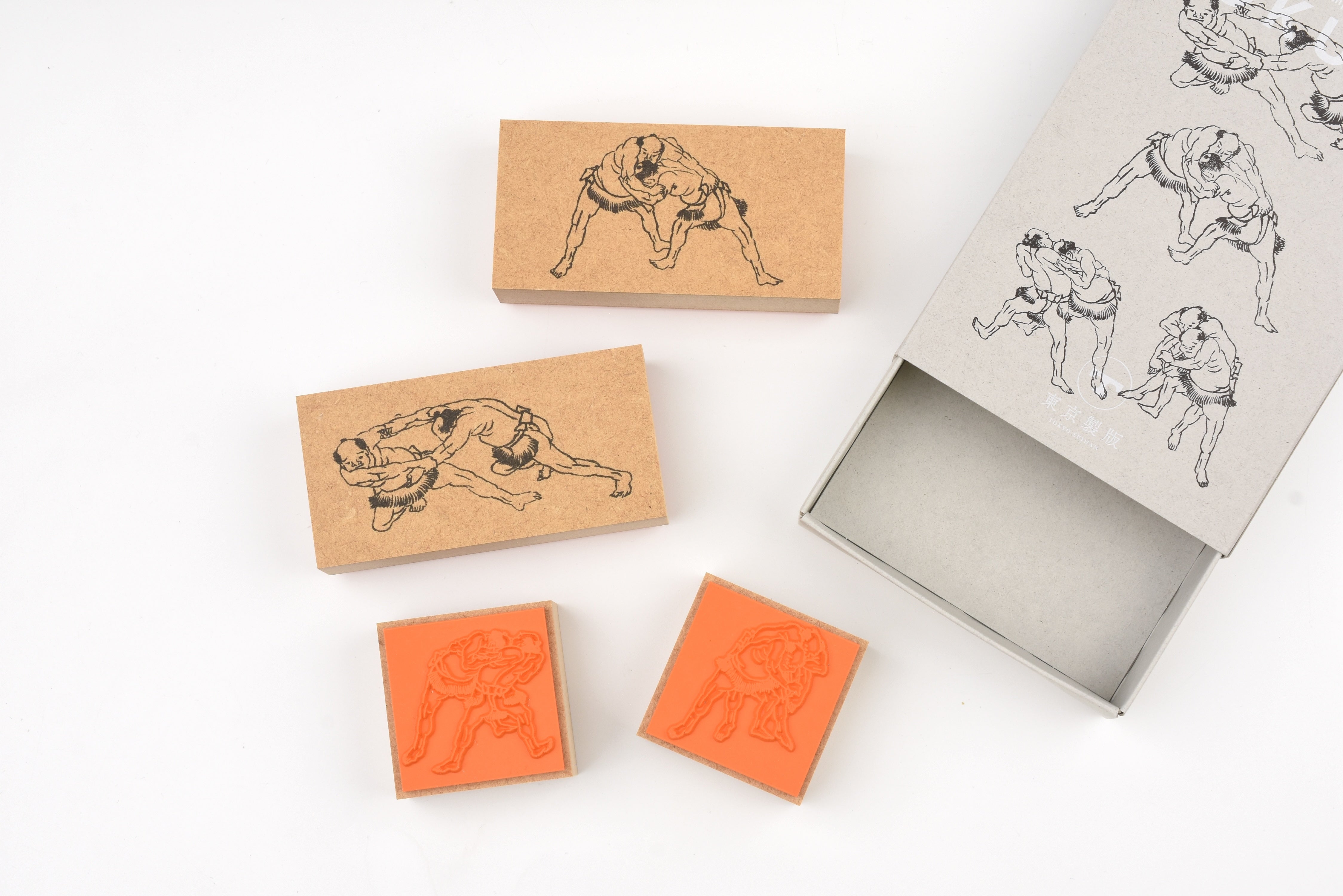 Sanby Rubber Stamp Collection - Hokusai - Sumo