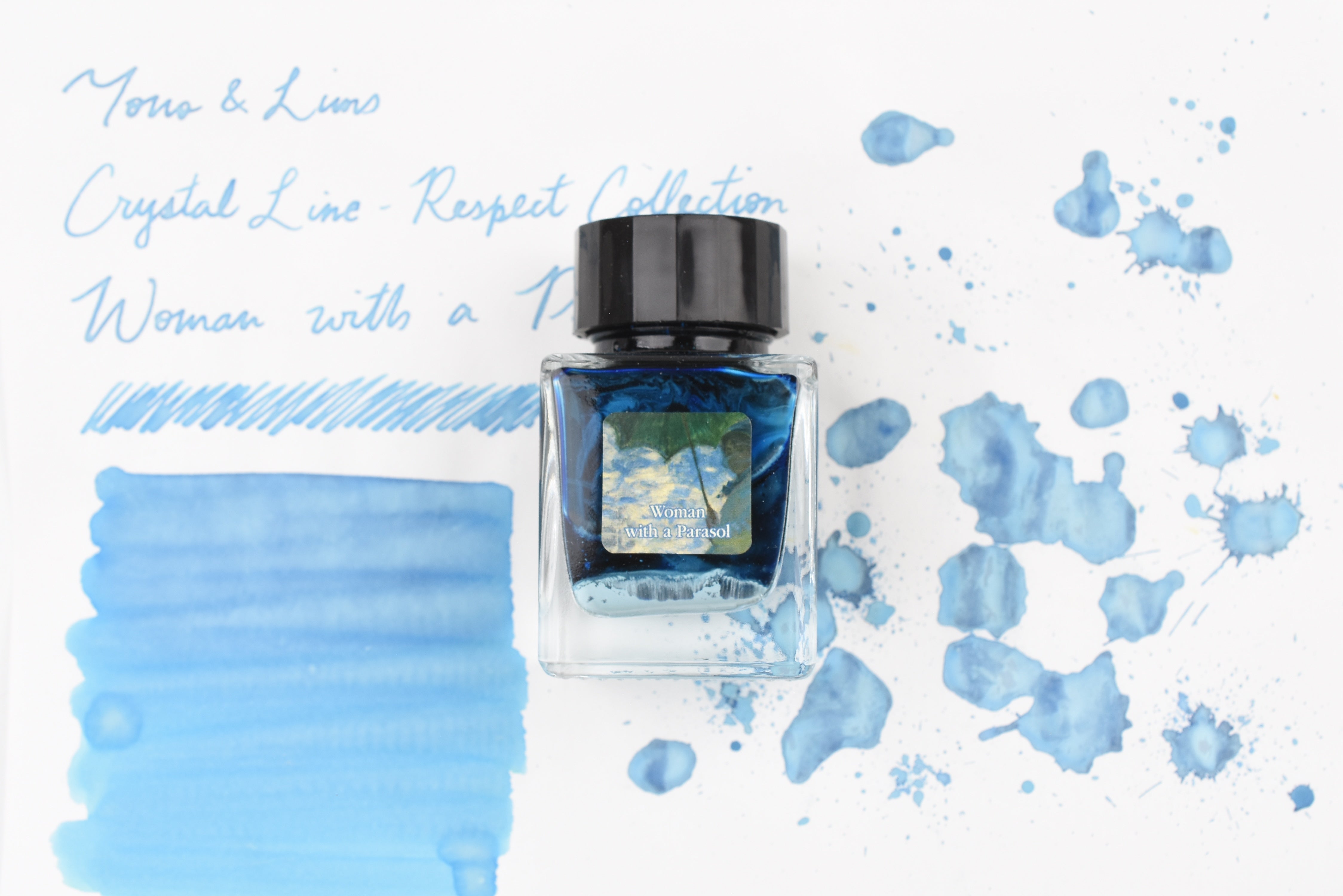 Tono & Lims Glass Pen Ink Bottle - Crystal Line - Respect Collection - Woman with a Parasol - 30ml