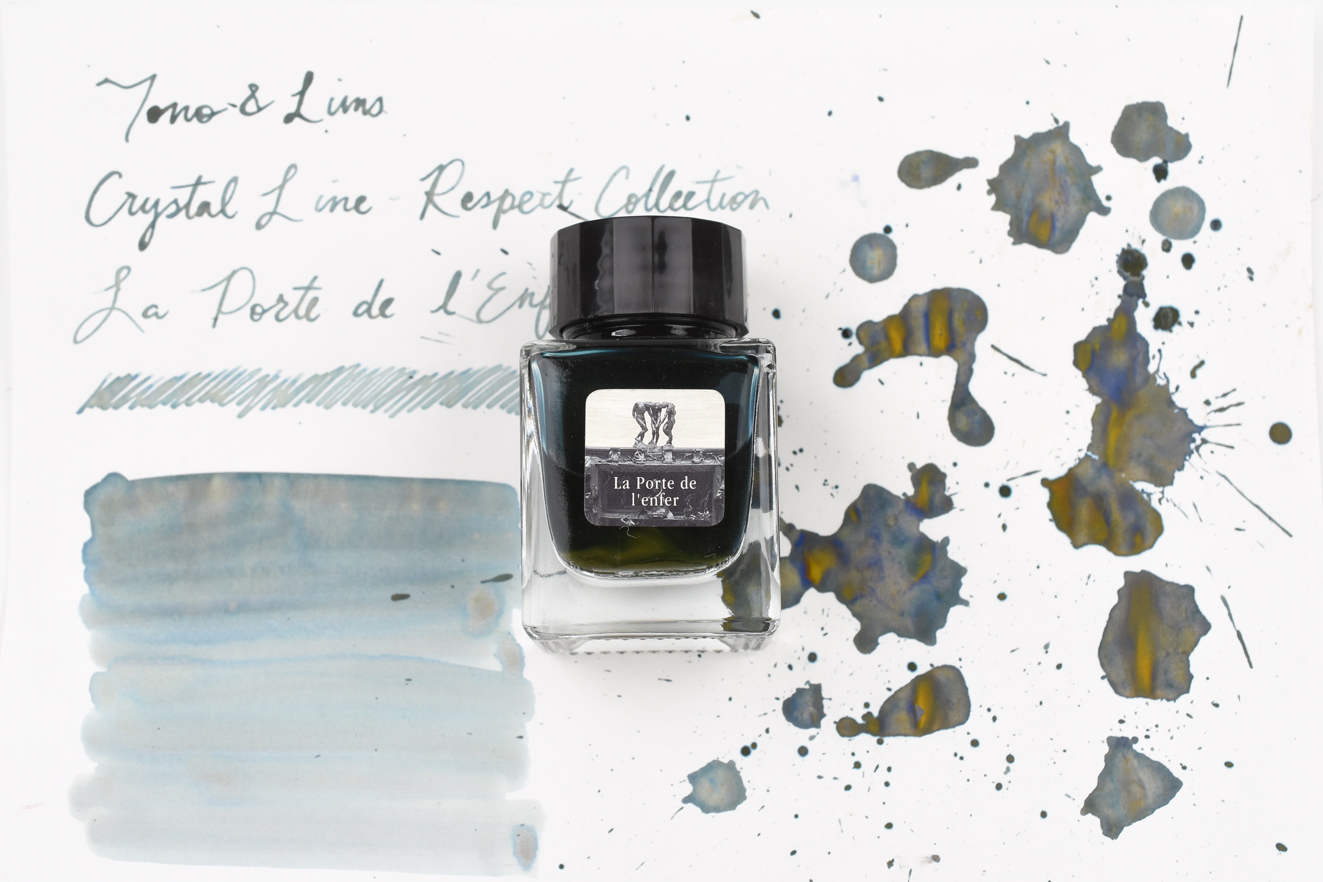 Tono & Lims Glass Pen Ink Bottle - Crystal Line - Respect Collection - La Porte de l'Enfer - 30ml