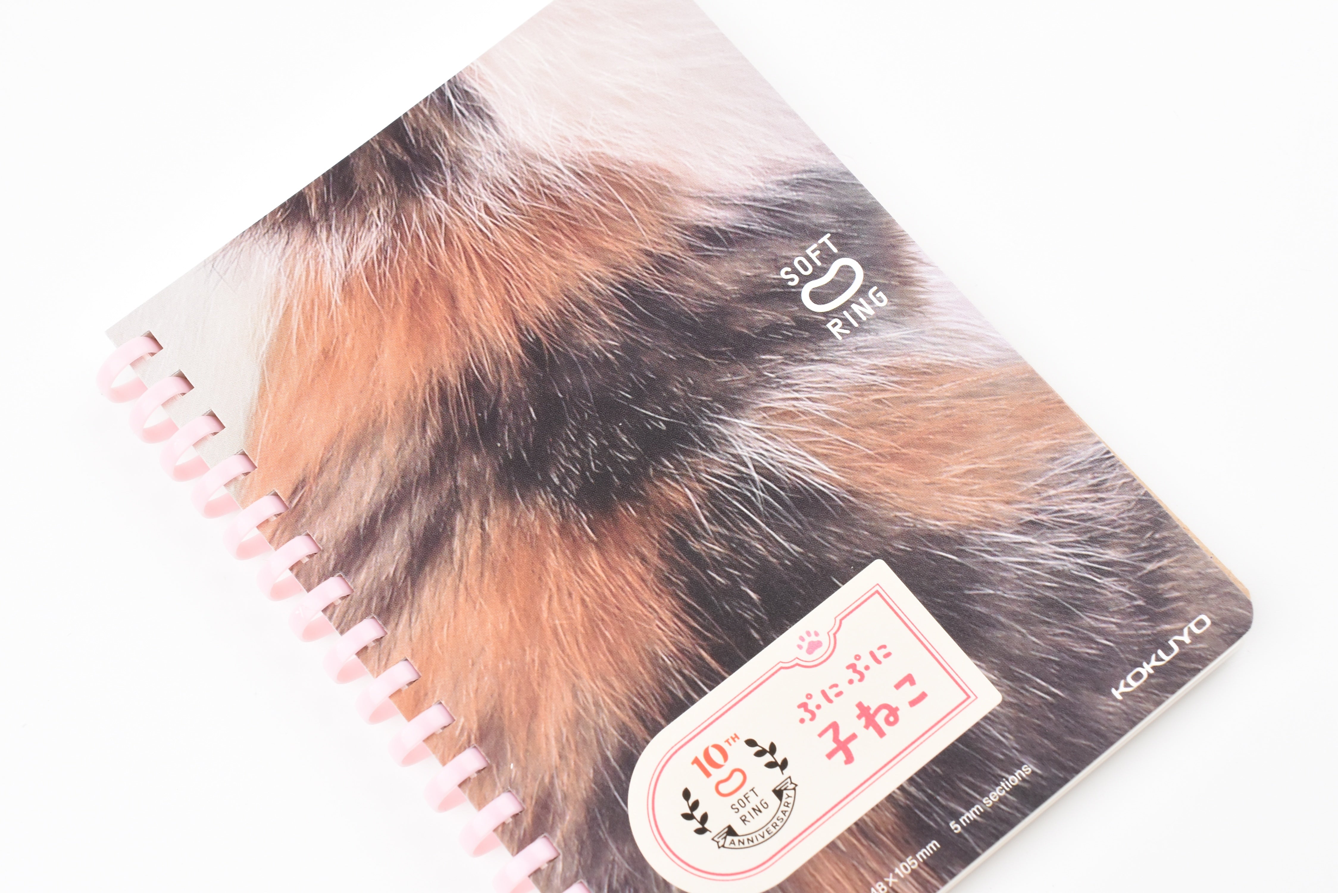 Kokuyo 10th Anniversary Soft Ring Notebook - Puni Puni Kitten - Calico Cat - A6 - Grid