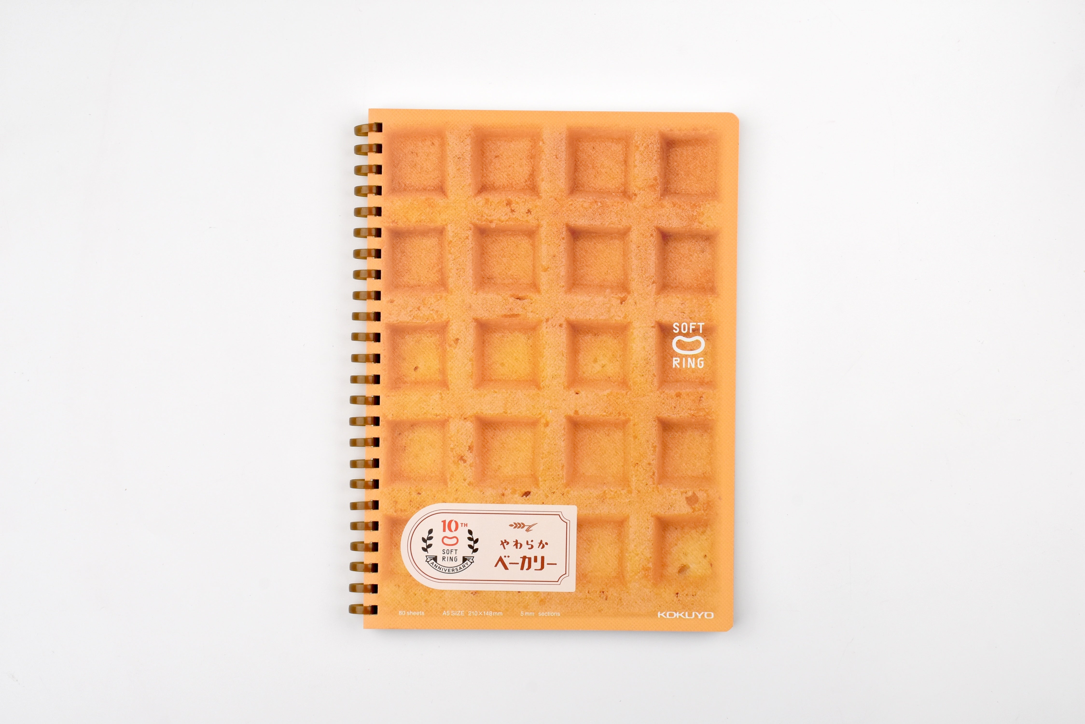 Kokuyo 10th Anniversary Soft Ring Notebook - Soft Bakery - Waffle - A5 - Grid