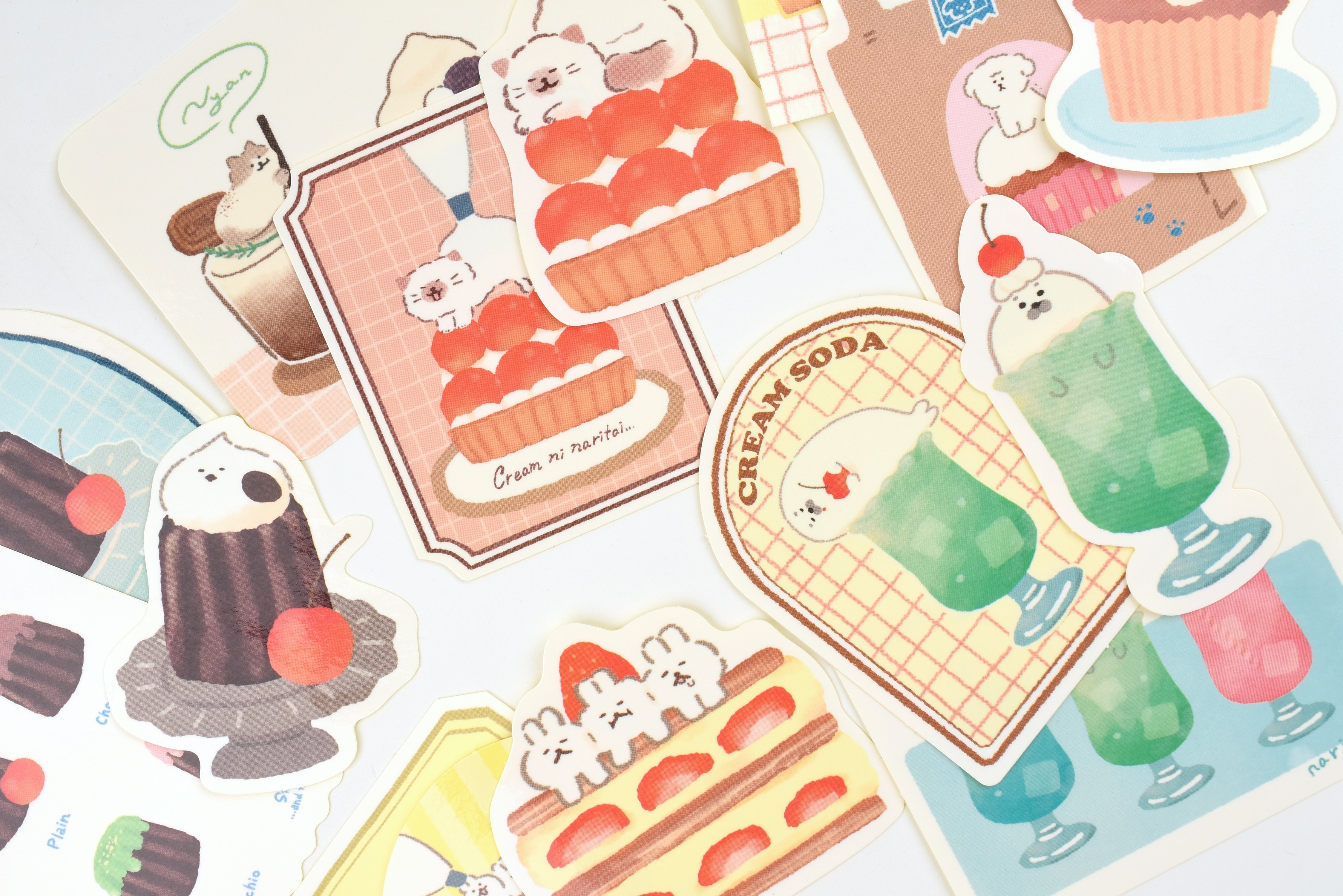 Furukawa Paper Stickers - Sweets Animal Workshop - Cream - Set of 3