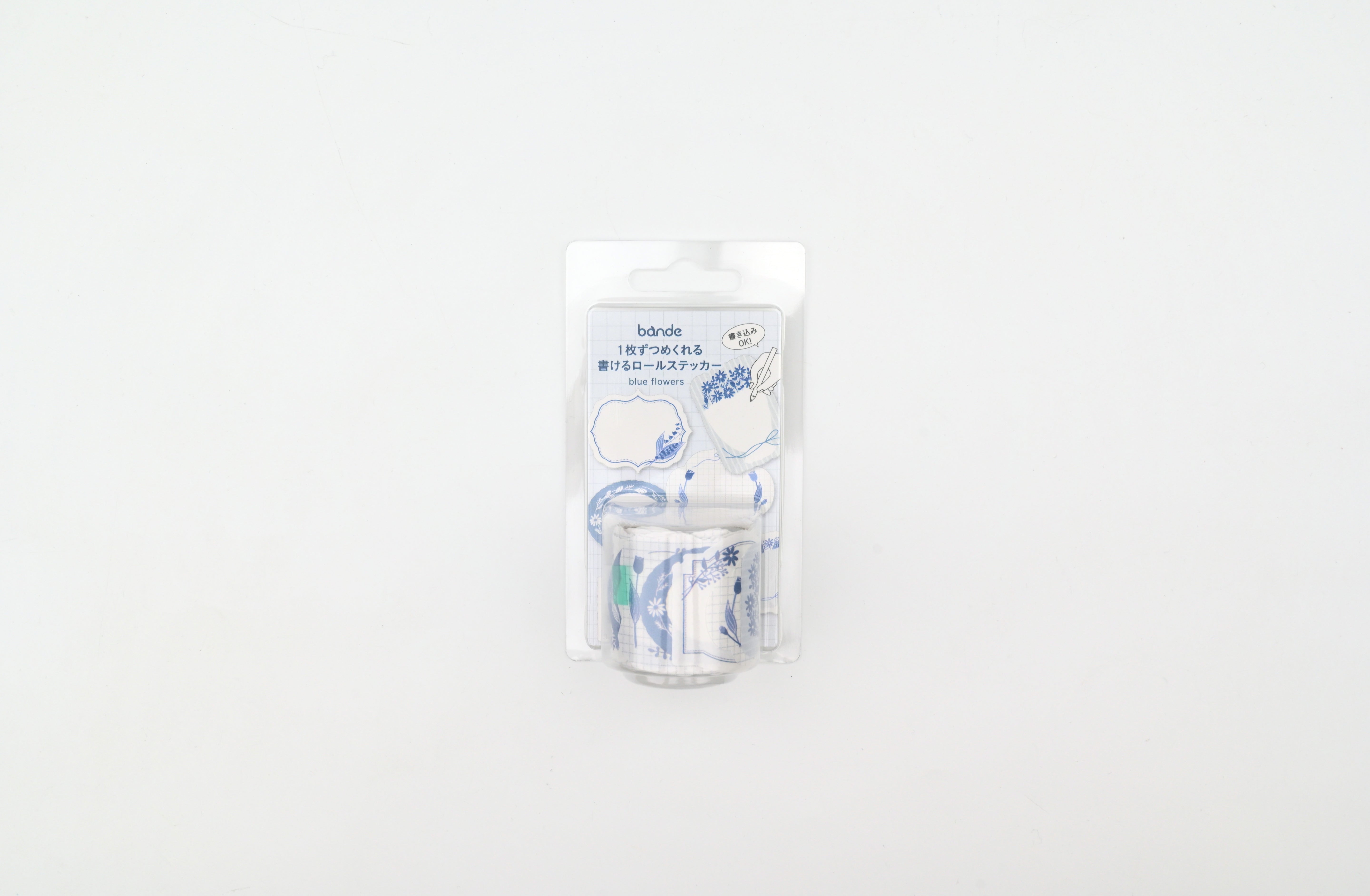 Bande - Writeable Roll Sticker - Blue Flowers