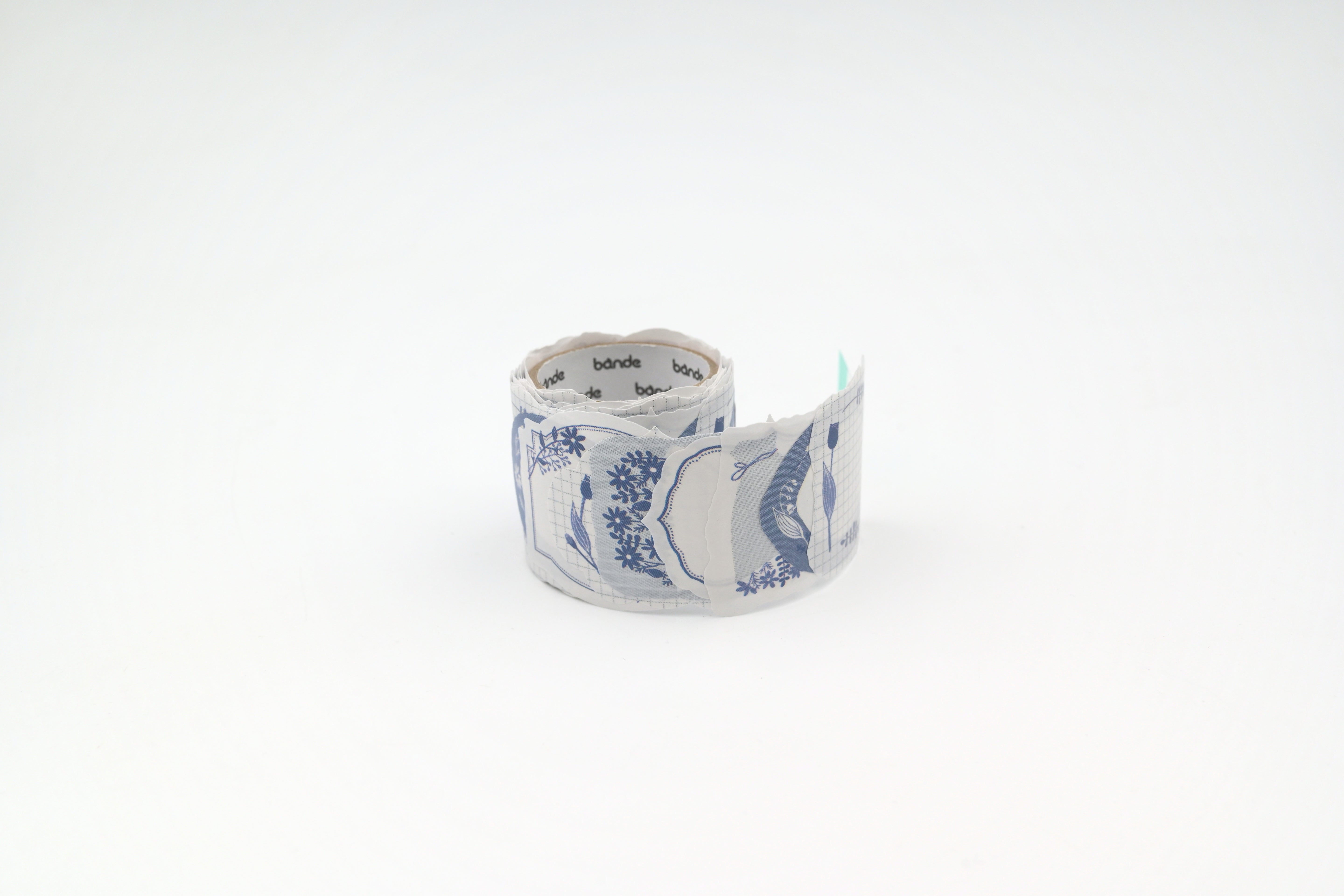 Bande - Writeable Roll Sticker - Blue Flowers