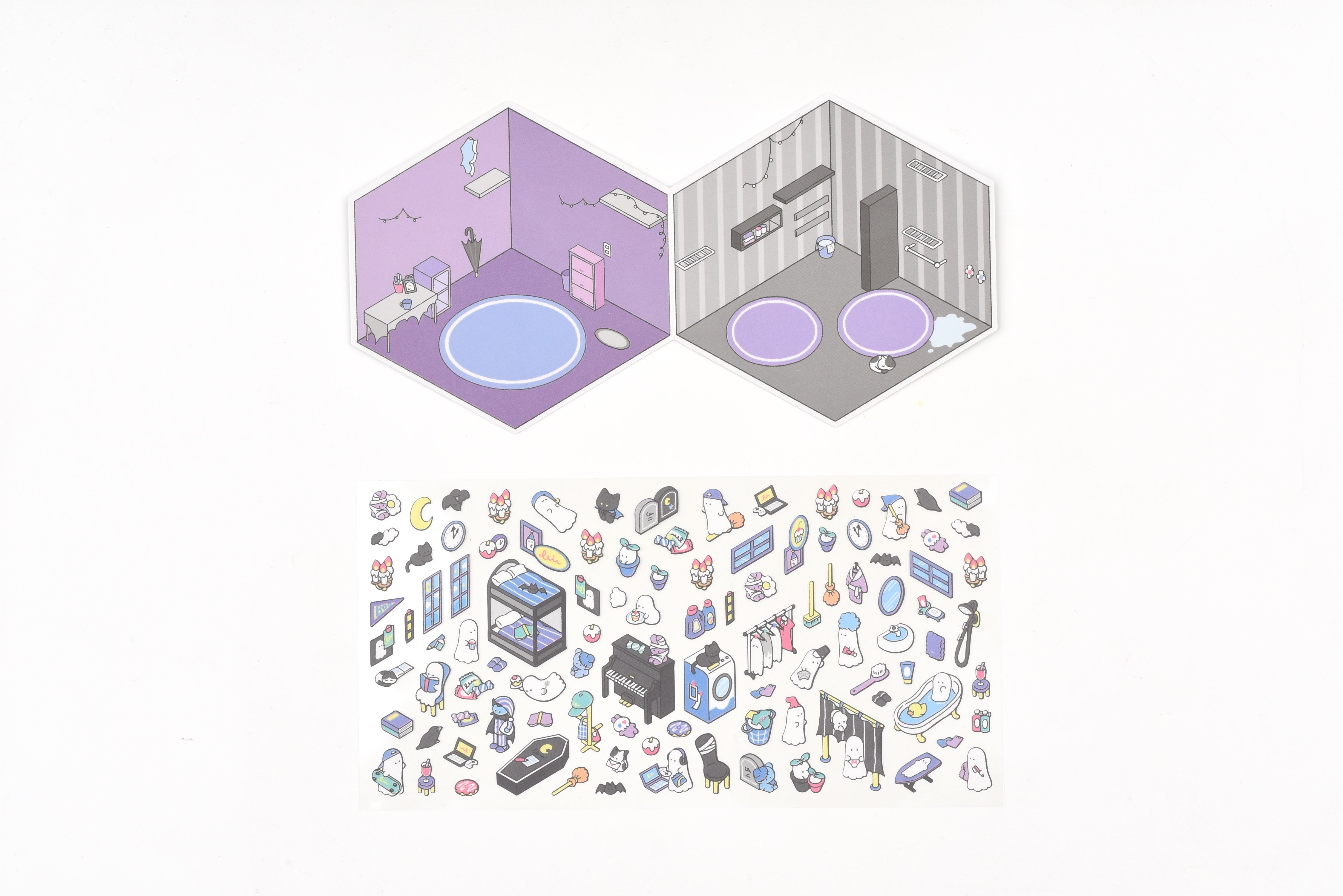 Kamio Room Decoration Sticker Sheet - Small World - Ghost Room