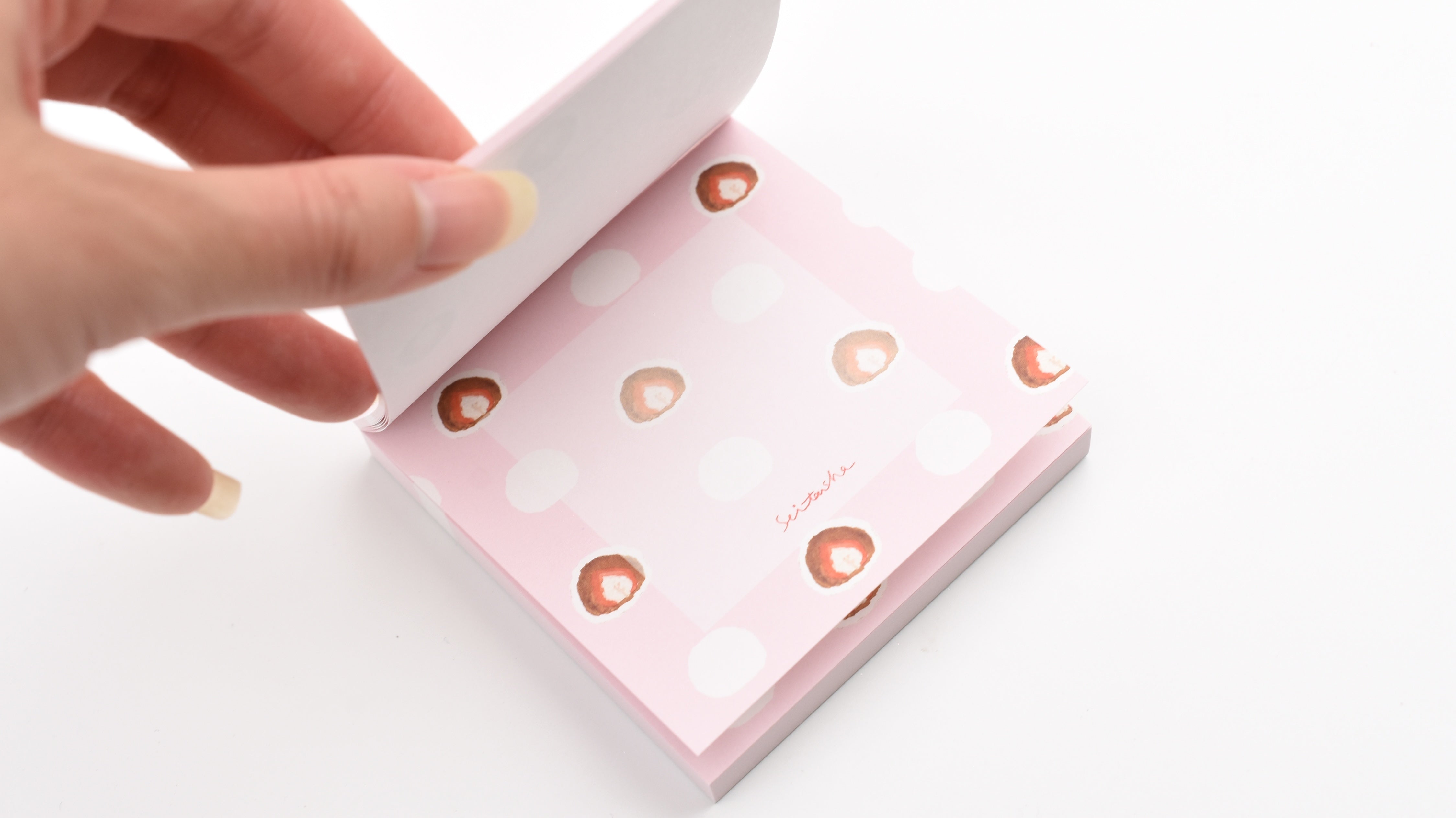 Seitousha Block Memo Pad - Strawberry Daifuku